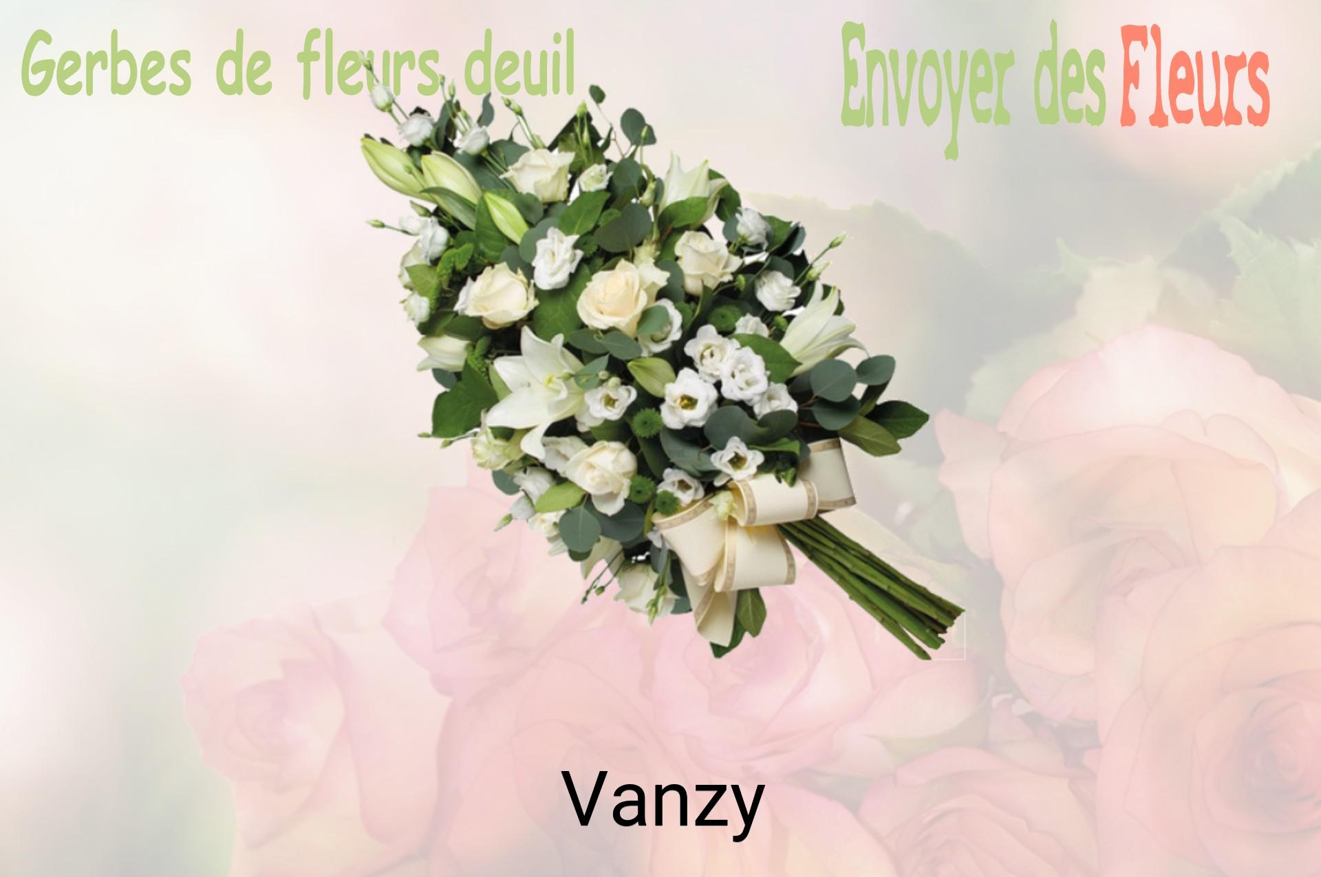 Gerbe de fleurs de deuil livrée à Vanzy